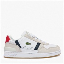 Lacoste Womens T-Clip Trainers White/Navy/Red