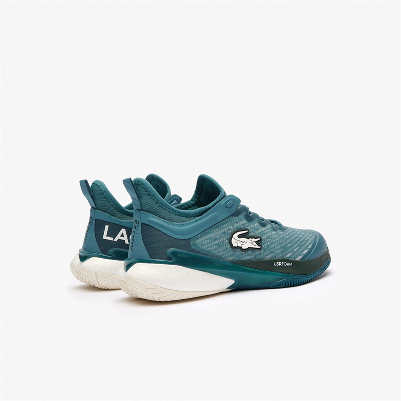 Lacoste Womens AG-LT23 Lite Tennis Shoes Dark Green/Off White