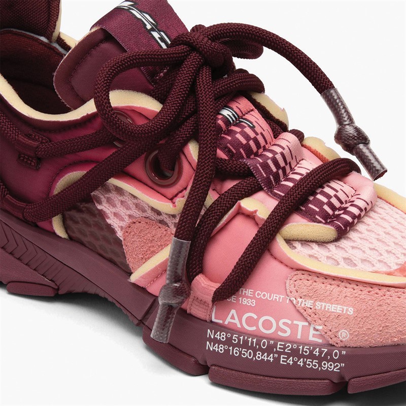 Lacoste Mens L003 Active Runway Trainers Burgundy/Pink