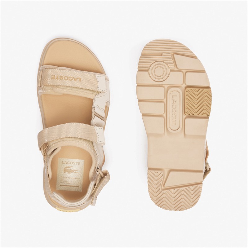 Lacoste Womens Suruga Premium Sandals Off White/Light Brown