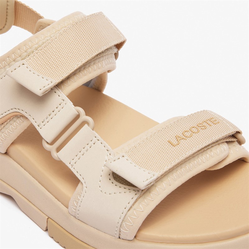 Lacoste Womens Suruga Premium Sandals Off White/Light Brown