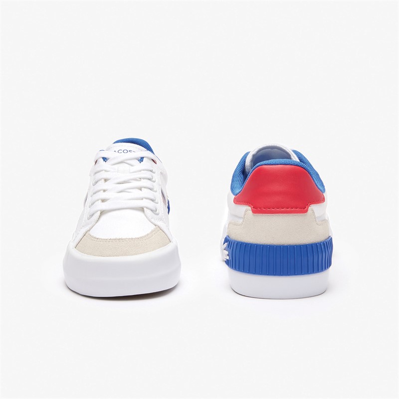 Lacoste Junior L004 Trainers White/Red/Blue