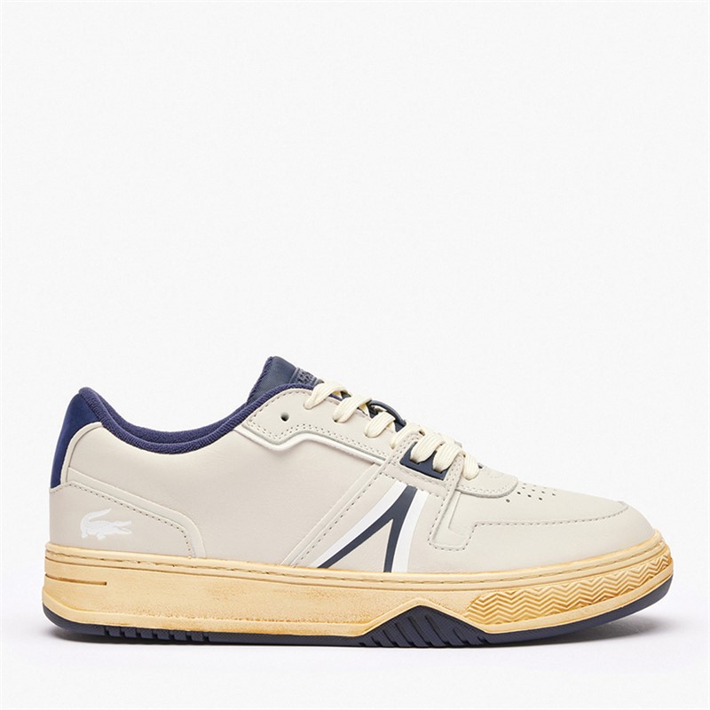 Lacoste Mens L001 Trainers Off White/Navy