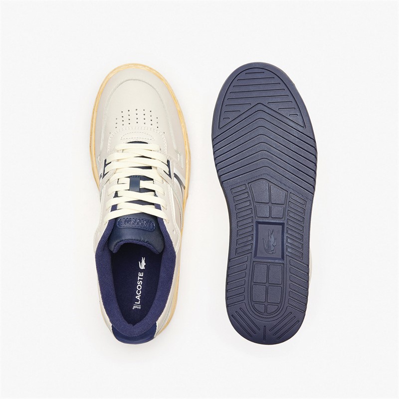 Lacoste Mens L001 Trainers Off White/Navy