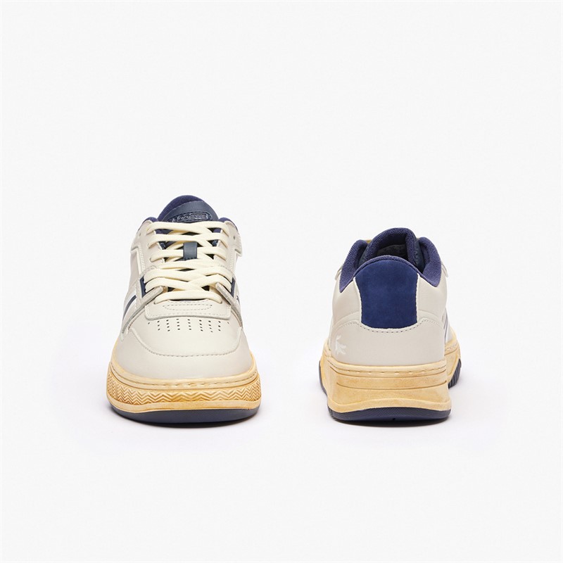 Lacoste Mens L001 Trainers Off White/Navy