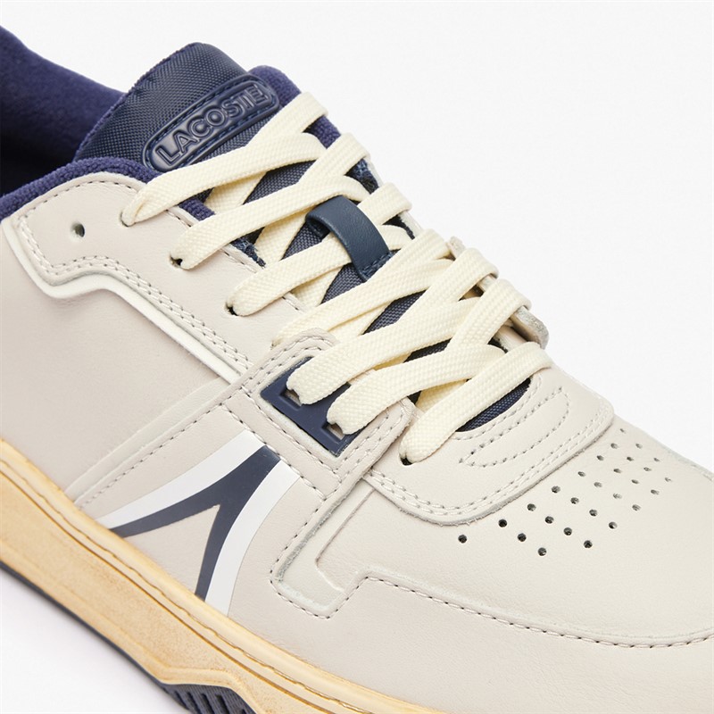 Lacoste Mens L001 Trainers Off White/Navy