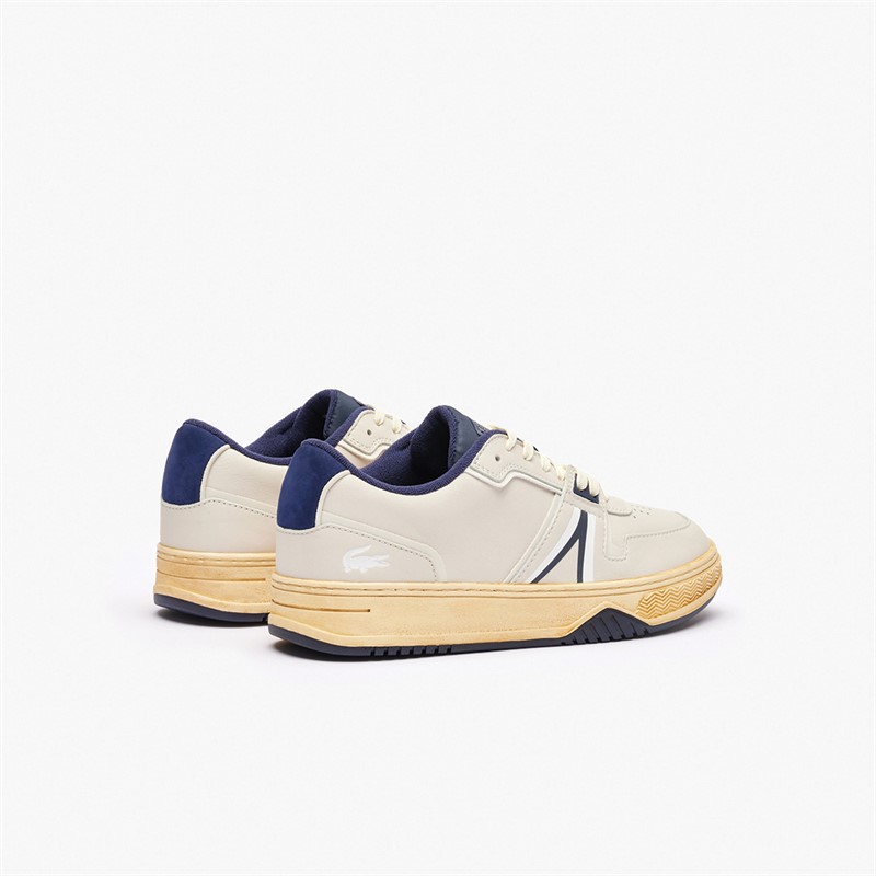 Lacoste Mens L001 Trainers Off White/Navy