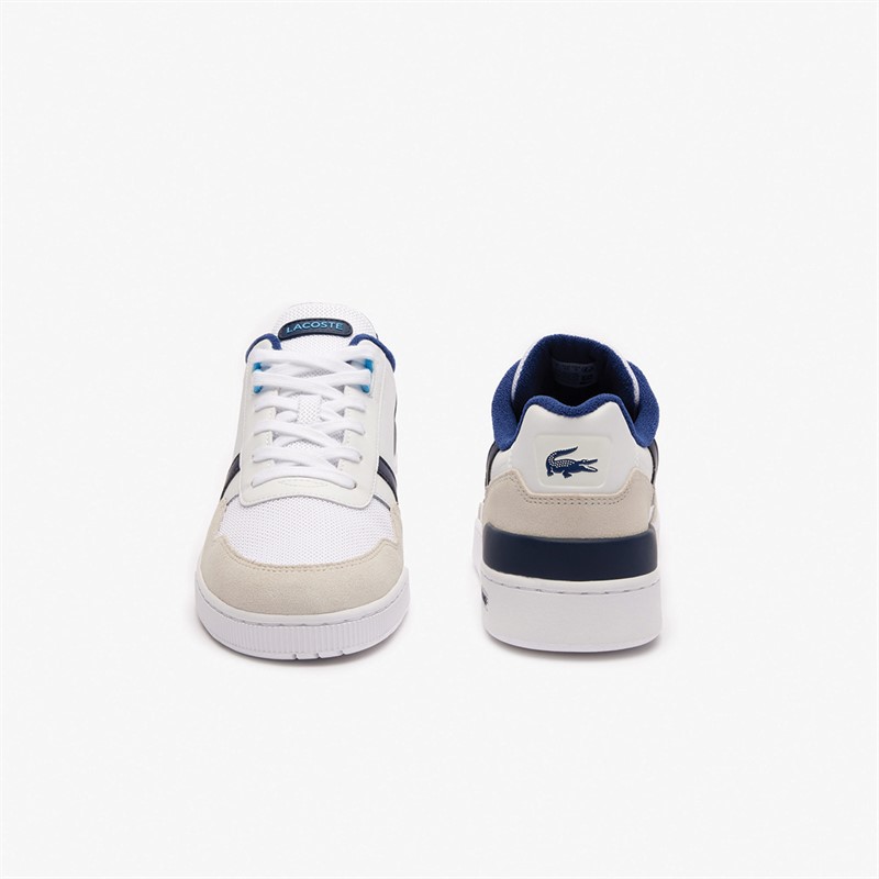 Lacoste Mens T-Clip Trainers White/Blue