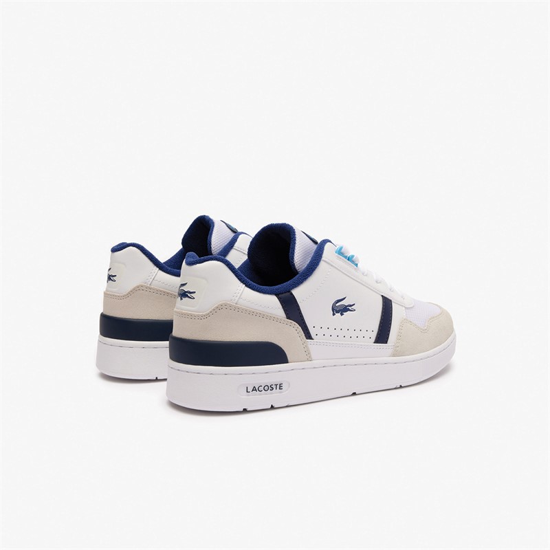 Lacoste Mens T-Clip Trainers White/Blue