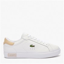 Lacoste Womens Powercourt Trainers White/Light Brown