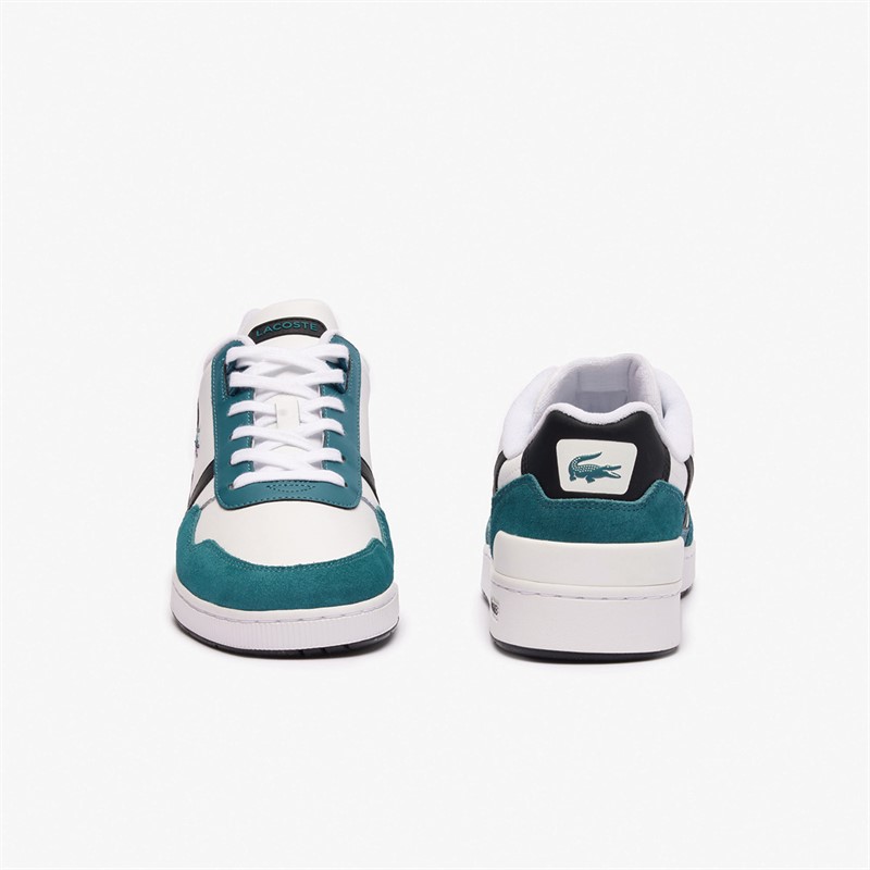 Lacoste Mens T-Clip Trainers White/Dark Green