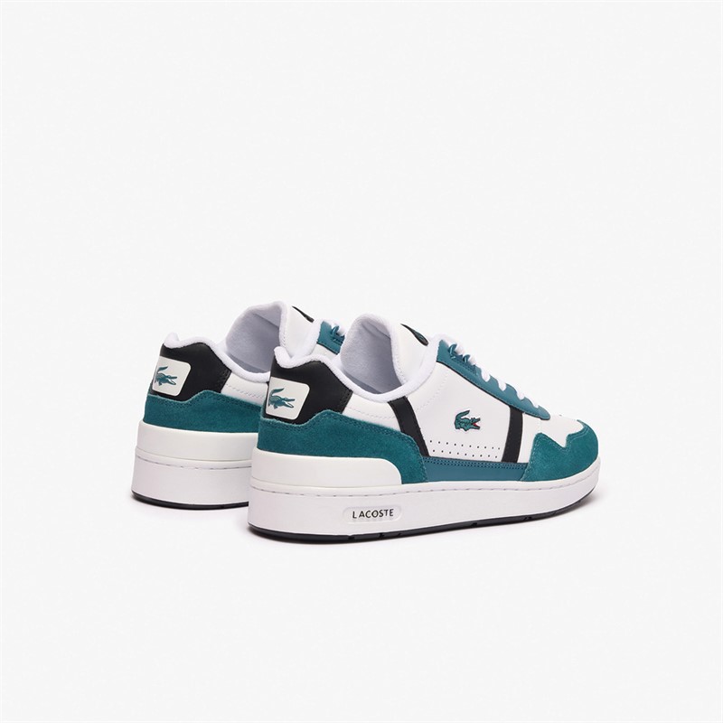Lacoste Mens T-Clip Trainers White/Dark Green