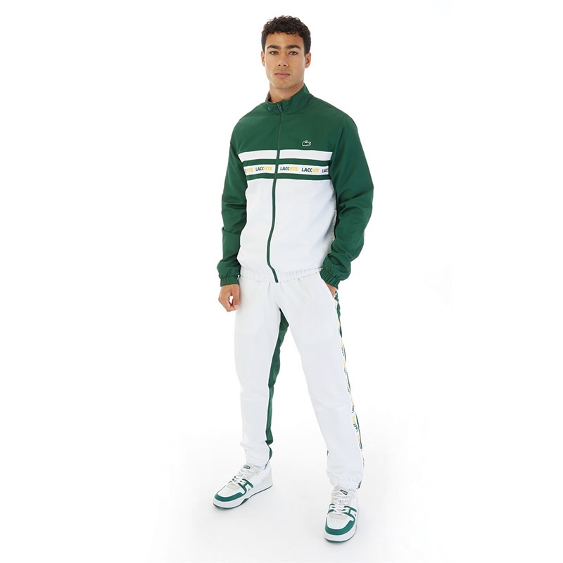 Lacoste Mens Joggers White/Green