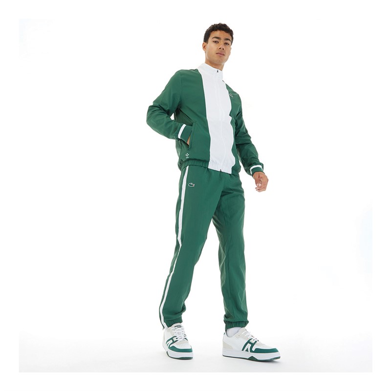 Lacoste Mens Tracksuit Green/White-White