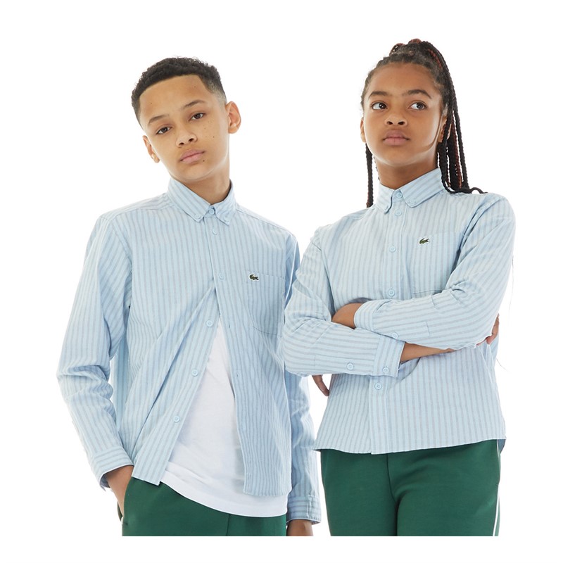 Lacoste Kids Long Sleeved Shirt Phoenix Blue/White/Abysm