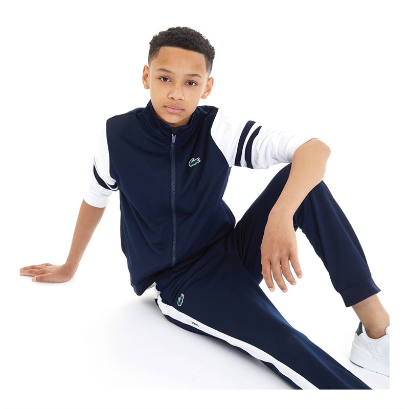 Lacoste Boys Tracksuit Navy Blue/White