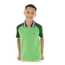 Lacoste Boys Short Sleeved Ribbed Polo Shirt Sorrel/Green