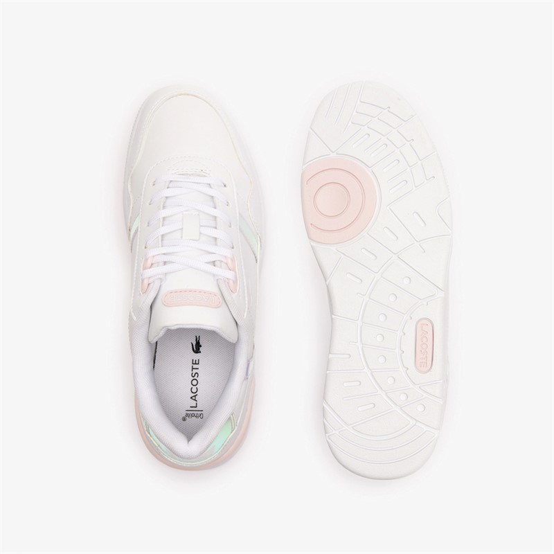 Lacoste Junior T-Slip Trainers White/Light Pink