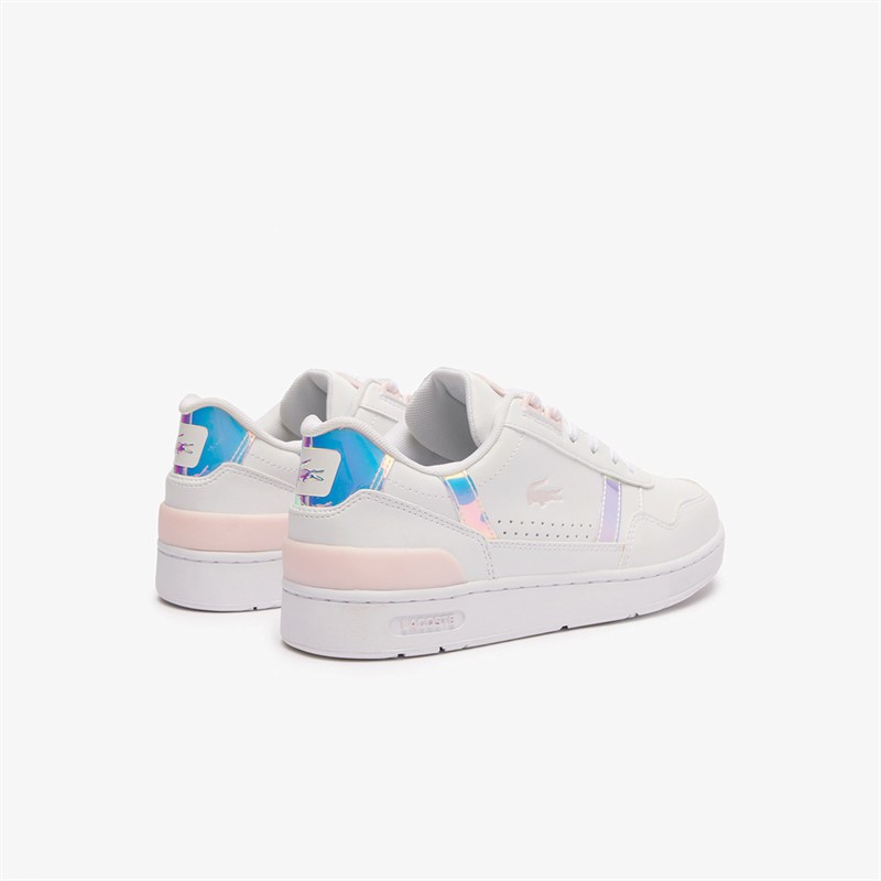 Lacoste Junior T-Slip Trainers White/Light Pink