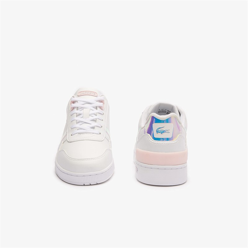 Lacoste Junior T-Slip Trainers White/Light Pink