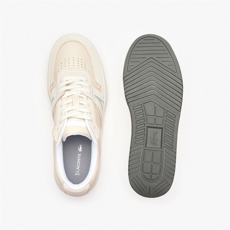 Lacoste Mens L001 Trainers Off White/Grey