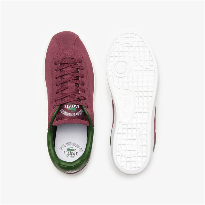 Lacoste Womens Baseshot Roland Garros Trainers Dark Burgundy/Green