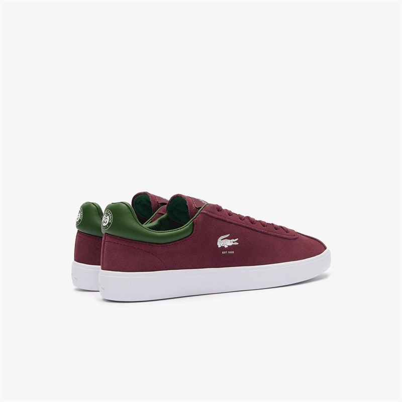 Lacoste Womens Baseshot Roland Garros Trainers Dark Burgundy/Green