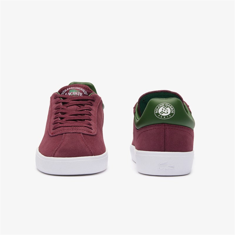 Lacoste Womens Baseshot Roland Garros Trainers Dark Burgundy/Green