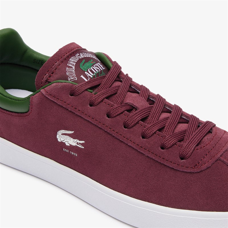 Lacoste Womens Baseshot Roland Garros Trainers Dark Burgundy/Green