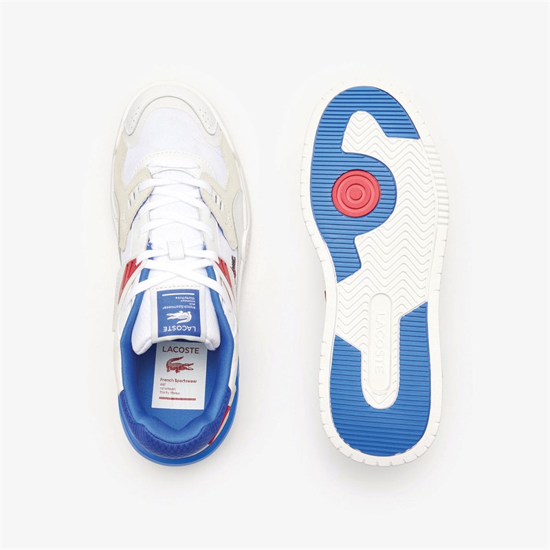 Lacoste Mens LT 125 Trainers White/Red/Blue