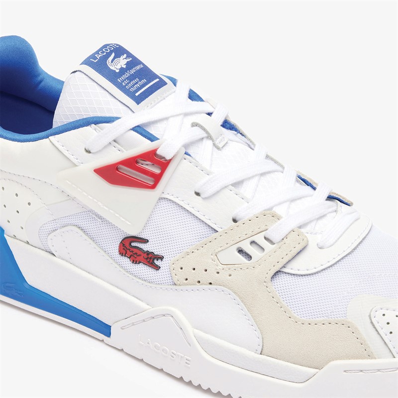 Lacoste Mens LT 125 Trainers White/Red/Blue