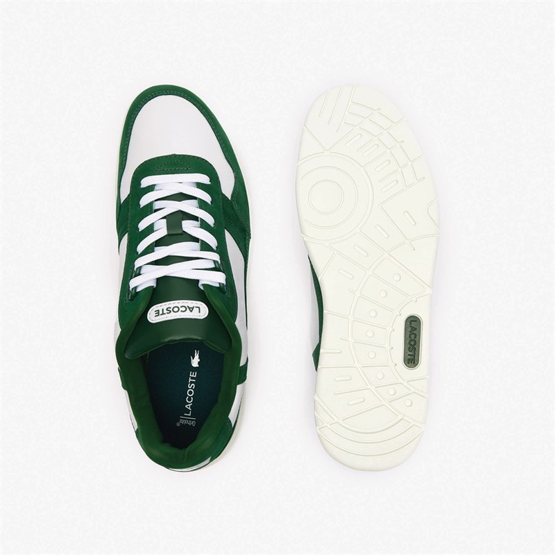 Lacoste Mens T-Clip Trainers White/Dark Green