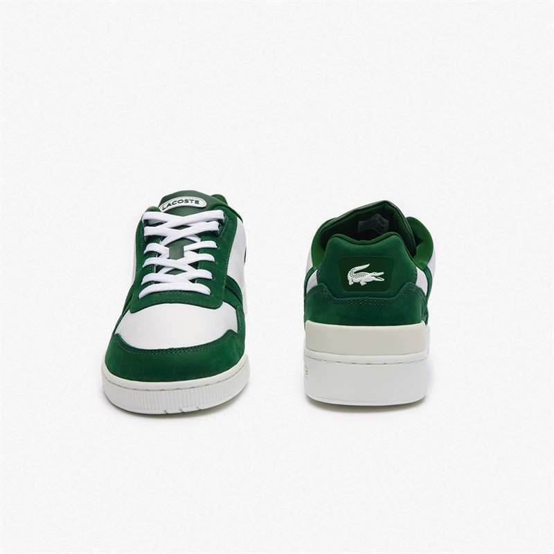 Lacoste Mens T-Clip Trainers White/Dark Green