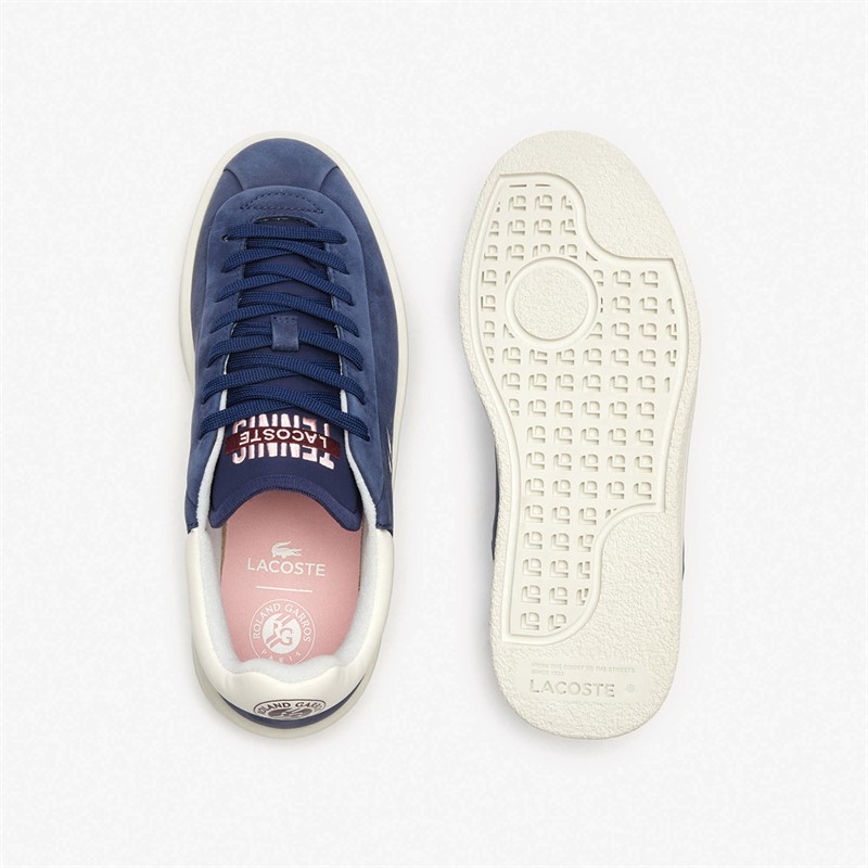 Lacoste Womens Baseshot Premium Roland Garros Trainers Navy/Off White