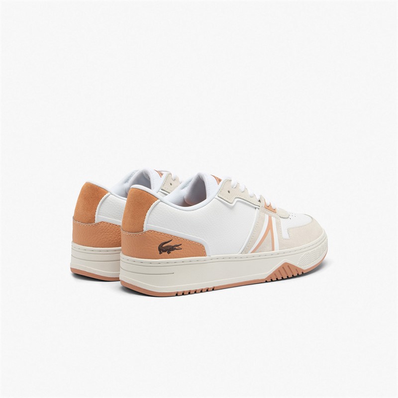 Lacoste Mens L001 Trainers White/Light Brown