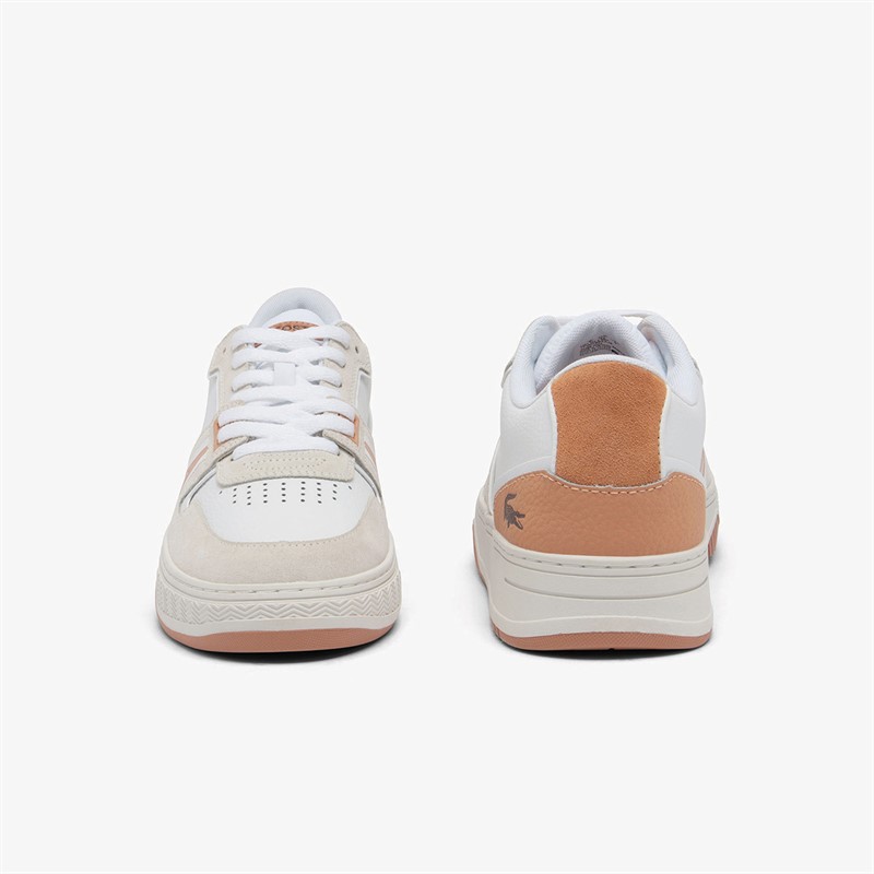 Lacoste Mens L001 Trainers White/Light Brown