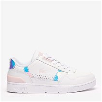 Lacoste Womens T-Clip Trainers White/Light Pink