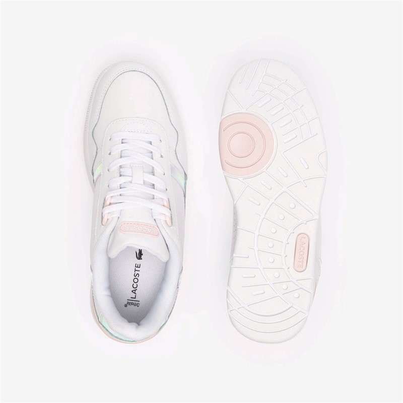 Lacoste Womens T-Clip Trainers White/Light Pink