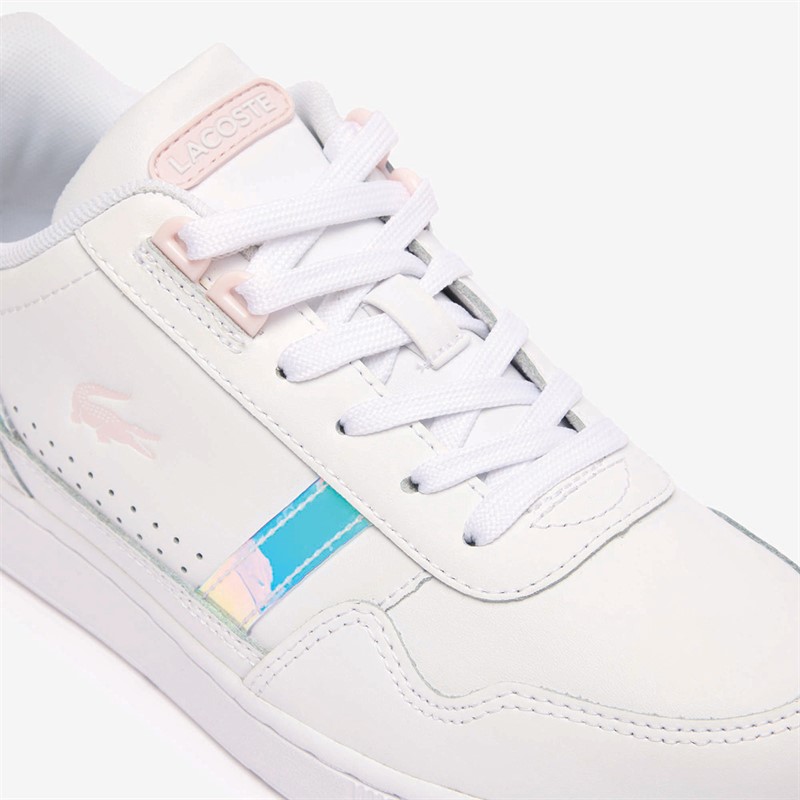 Lacoste Womens T-Clip Trainers White/Light Pink