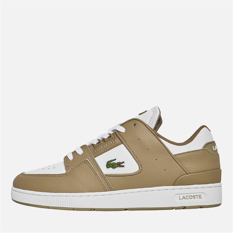 Lacoste Mens Court Cage Trainers Light Brown/White