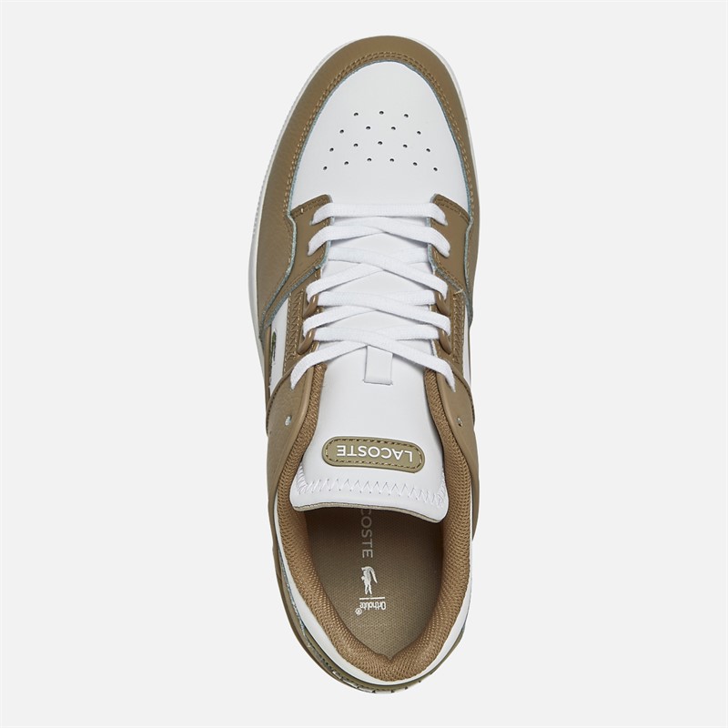 Lacoste Mens Court Cage Trainers Light Brown/White