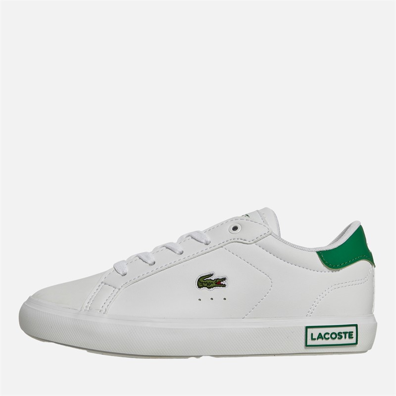 Lacoste Boys Powercourt Trainers White/Green