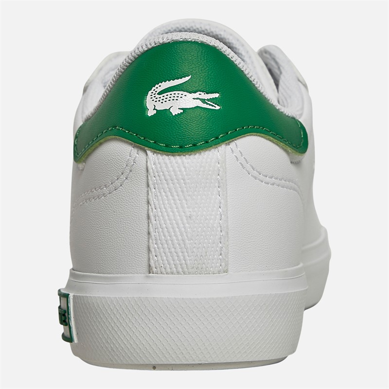 Lacoste Boys Powercourt Trainers White/Green