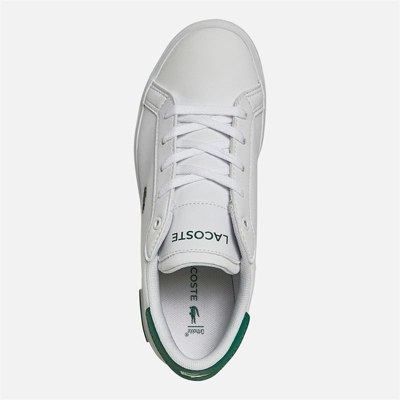 Lacoste Boys Powercourt Trainers White/Green