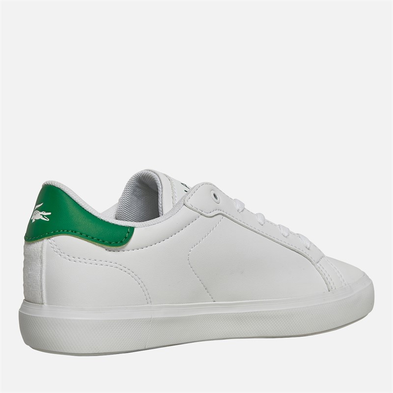 Lacoste Boys Powercourt Trainers White/Green