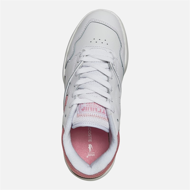 Lacoste Womens Lineshot Trainers White/Light Pink