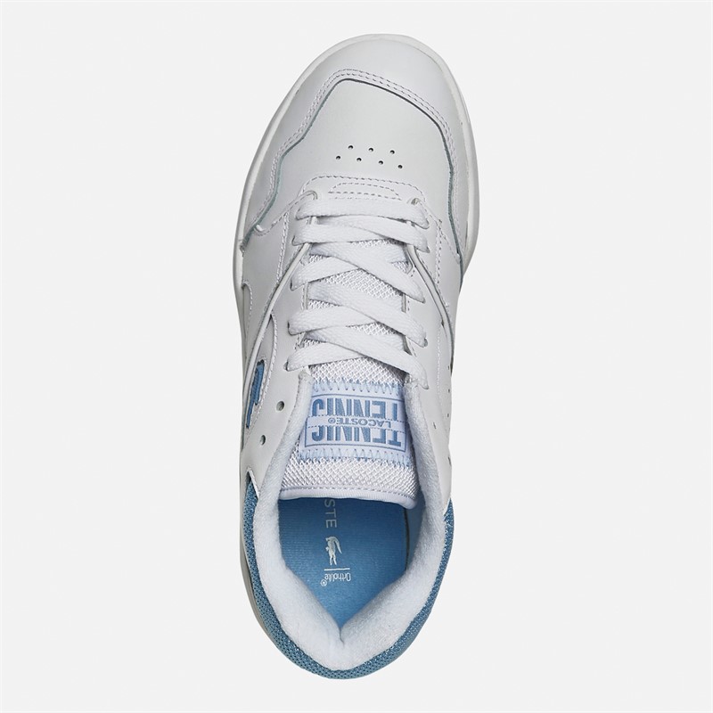 Lacoste Womens Lineshot Trainers White/Light Blue