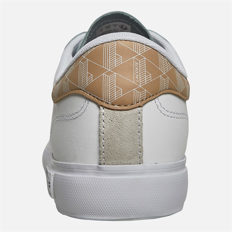 Lacoste Womens Powercourt Trainers White/Light Brown