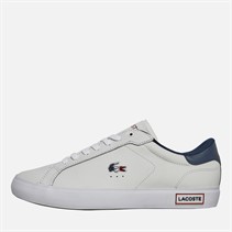 Lacoste Mens Powercourt Tri Trainers White/Navy/Red