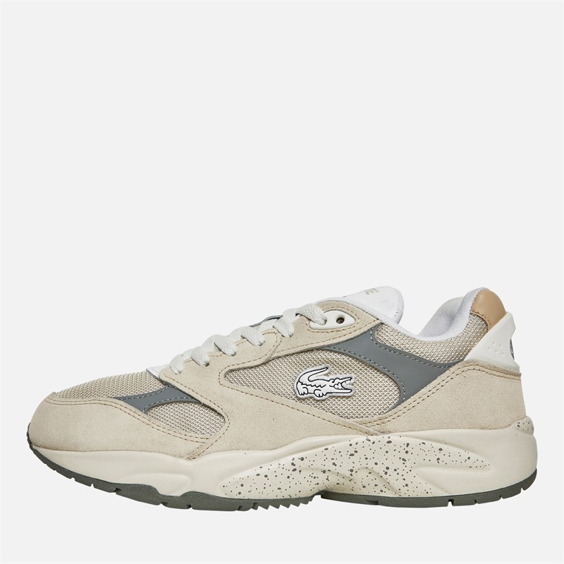 Lacoste Mens Storm 96 Lo Vintage Trainers Off White/Dark Grey